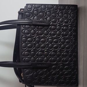 Coach Leather Handbag w/Top Handles and Shoulder strap.